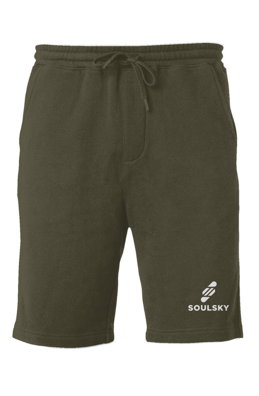 SOULSKY Men's Midweight Fleece Shorts (Army Green)