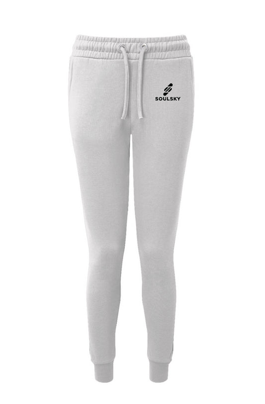 Women's Yoga Fitted Jogger (White) - SOULSKY