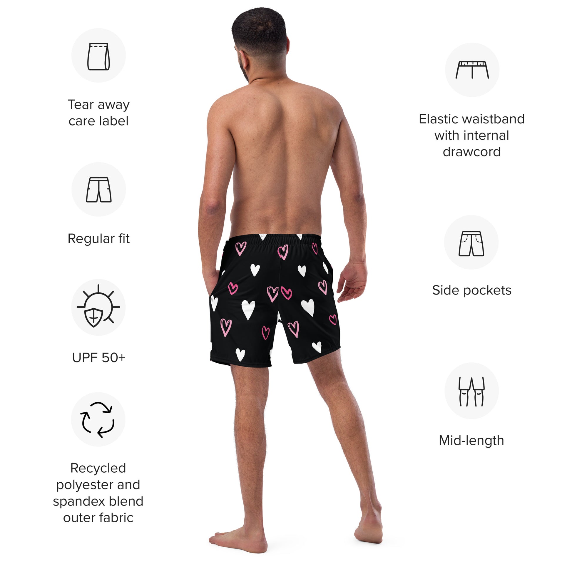 BE MY VALENTINE Men's Swim Trunks - SOULSKY