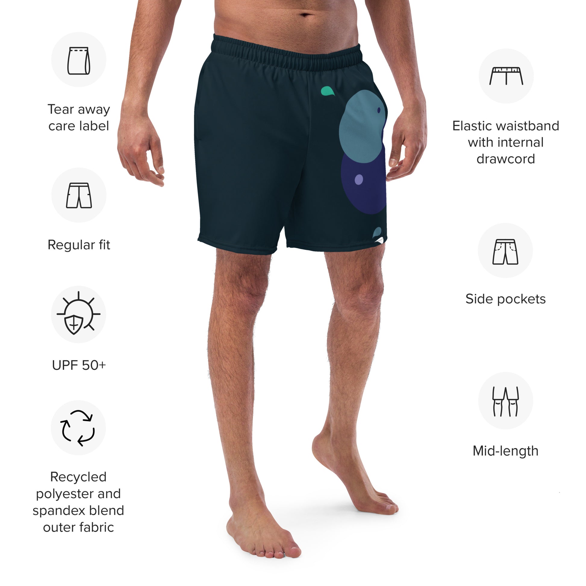 ARTIST Men's Swim Trunks (Midnight) - SOULSKY