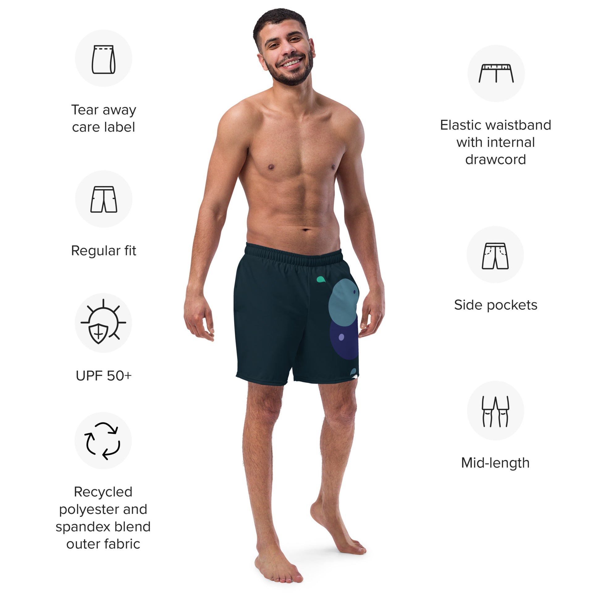 ARTIST Men's Swim Trunks (Midnight) - SOULSKY