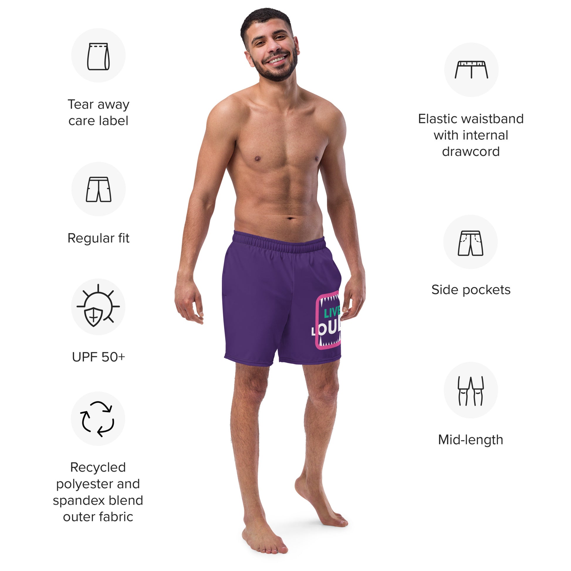 LIVE LOUD Men's Swim Trunks - SOULSKY
