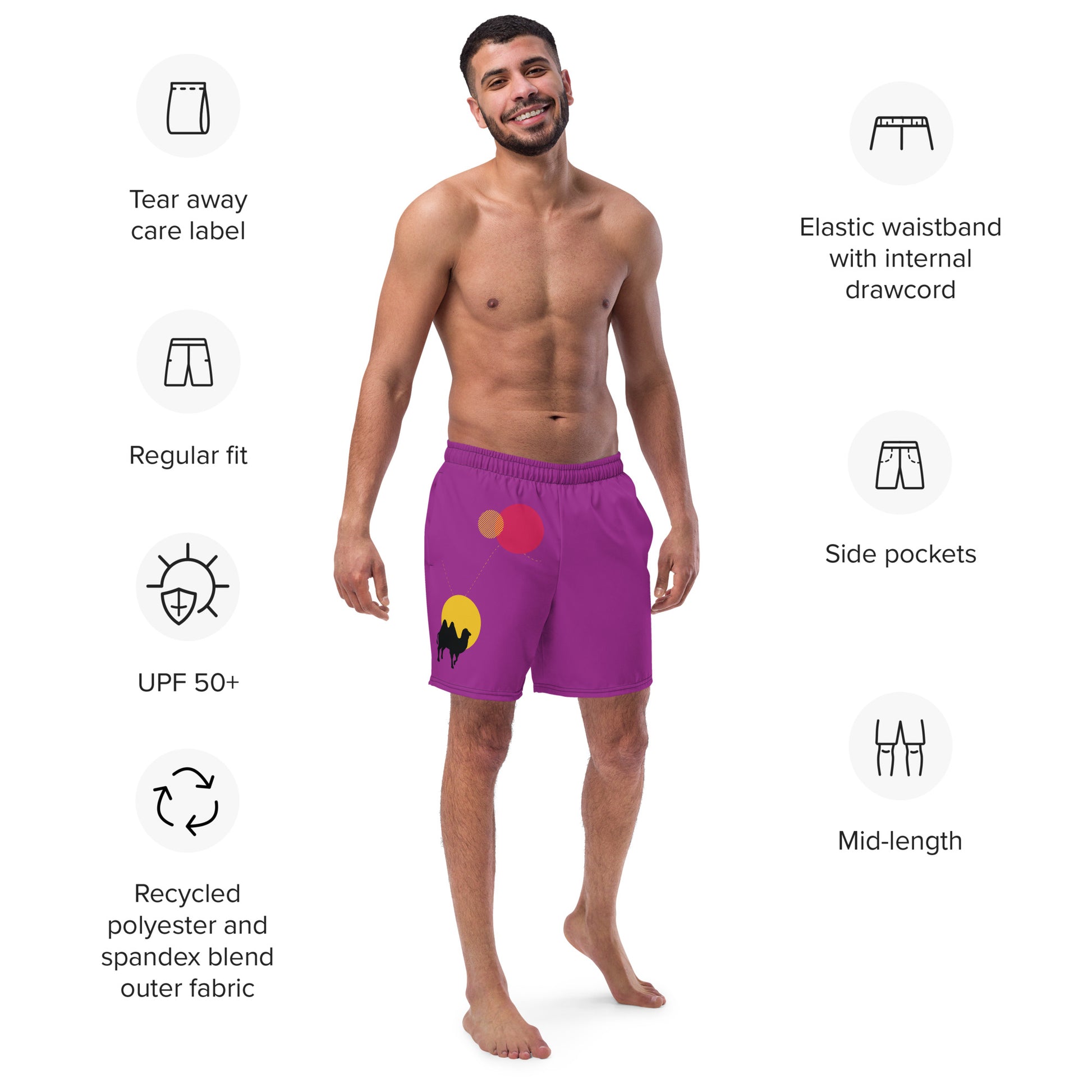 FOLLOW YOUR HEART Men's Swim Trunks - SOULSKY