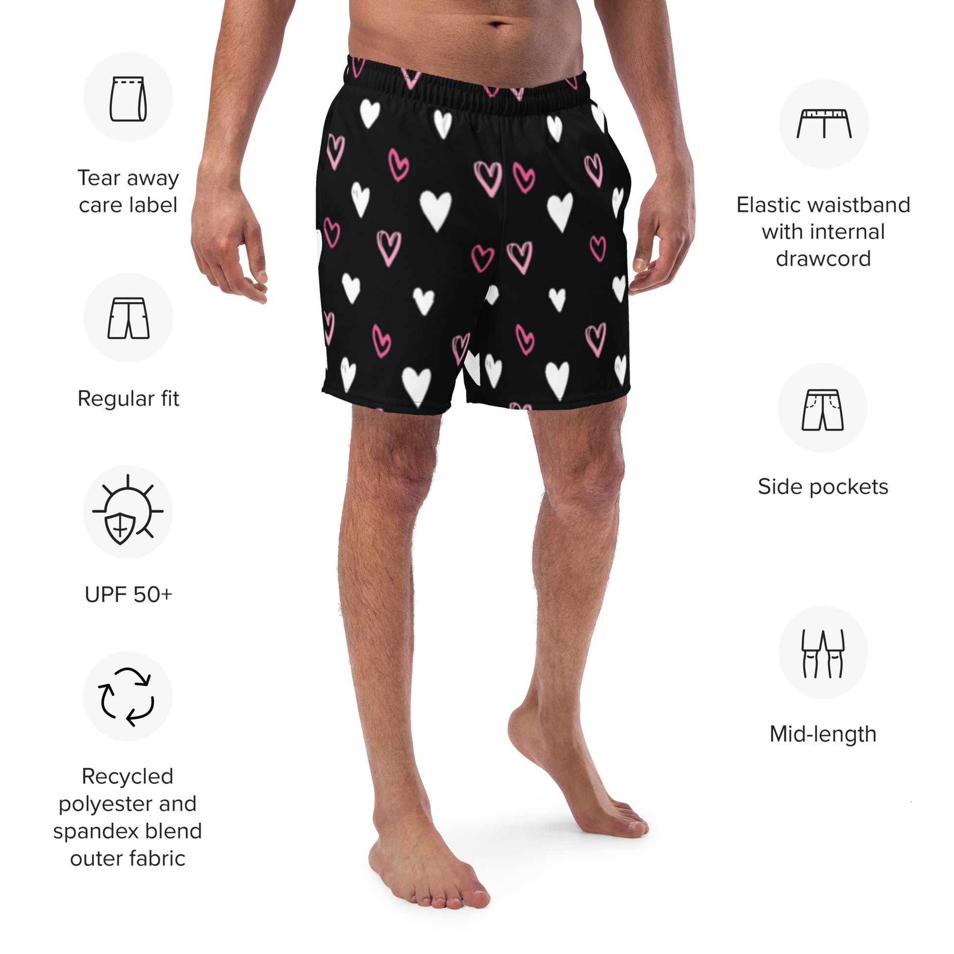 BE MY VALENTINE Men's Swim Trunks - SOULSKY