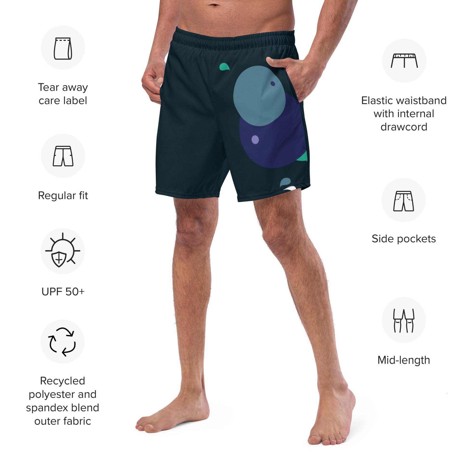 ARTIST Men's Swim Trunks (Midnight) - SOULSKY