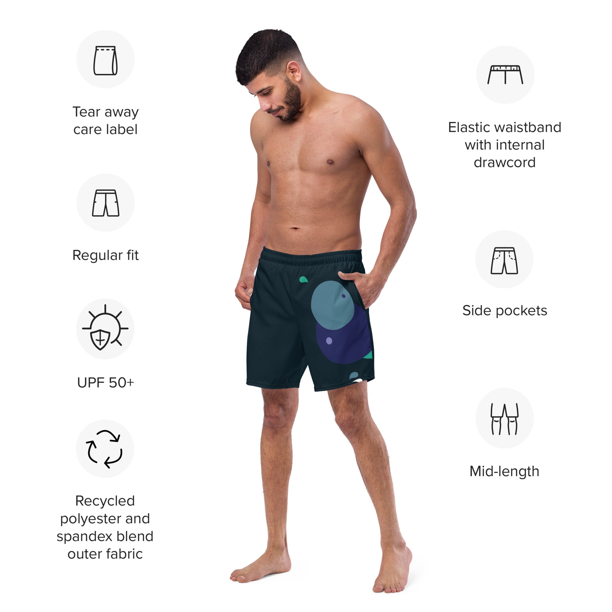 ARTIST Men's Swim Trunks (Midnight) - SOULSKY
