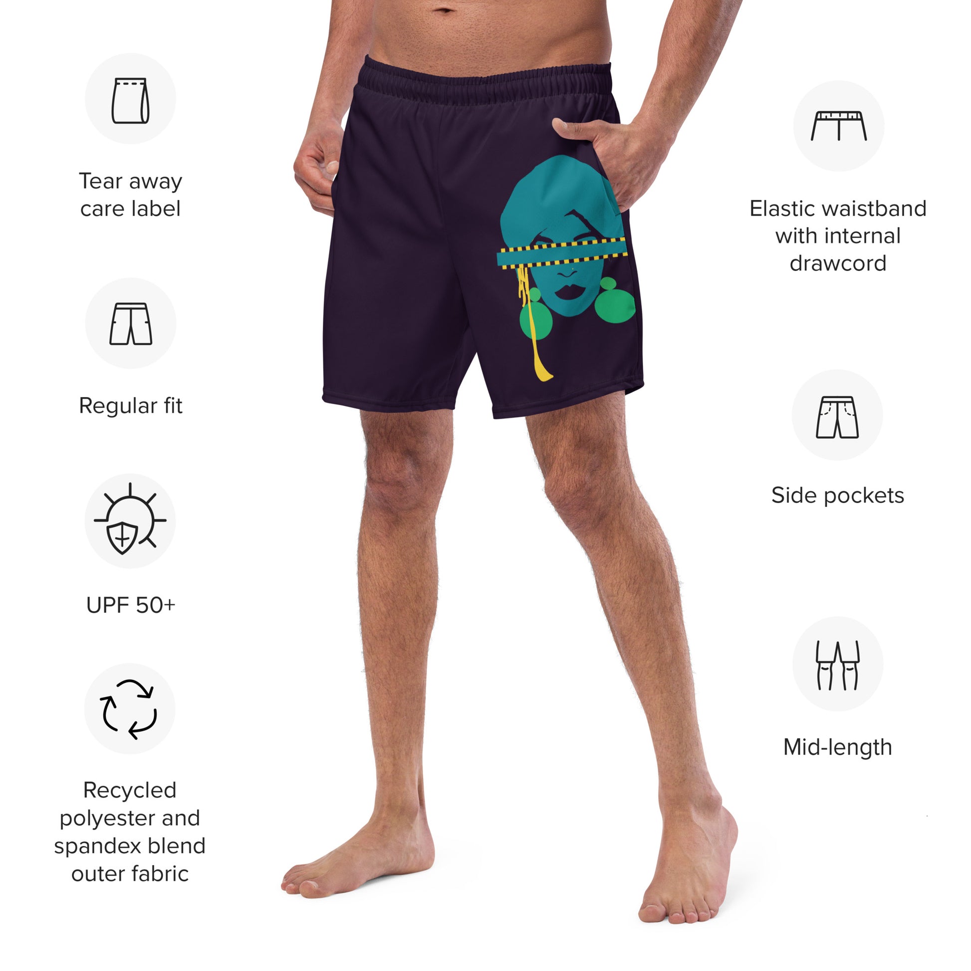 TRUTH SEEKER Men's Swim Trunks (Blue) - SOULSKY