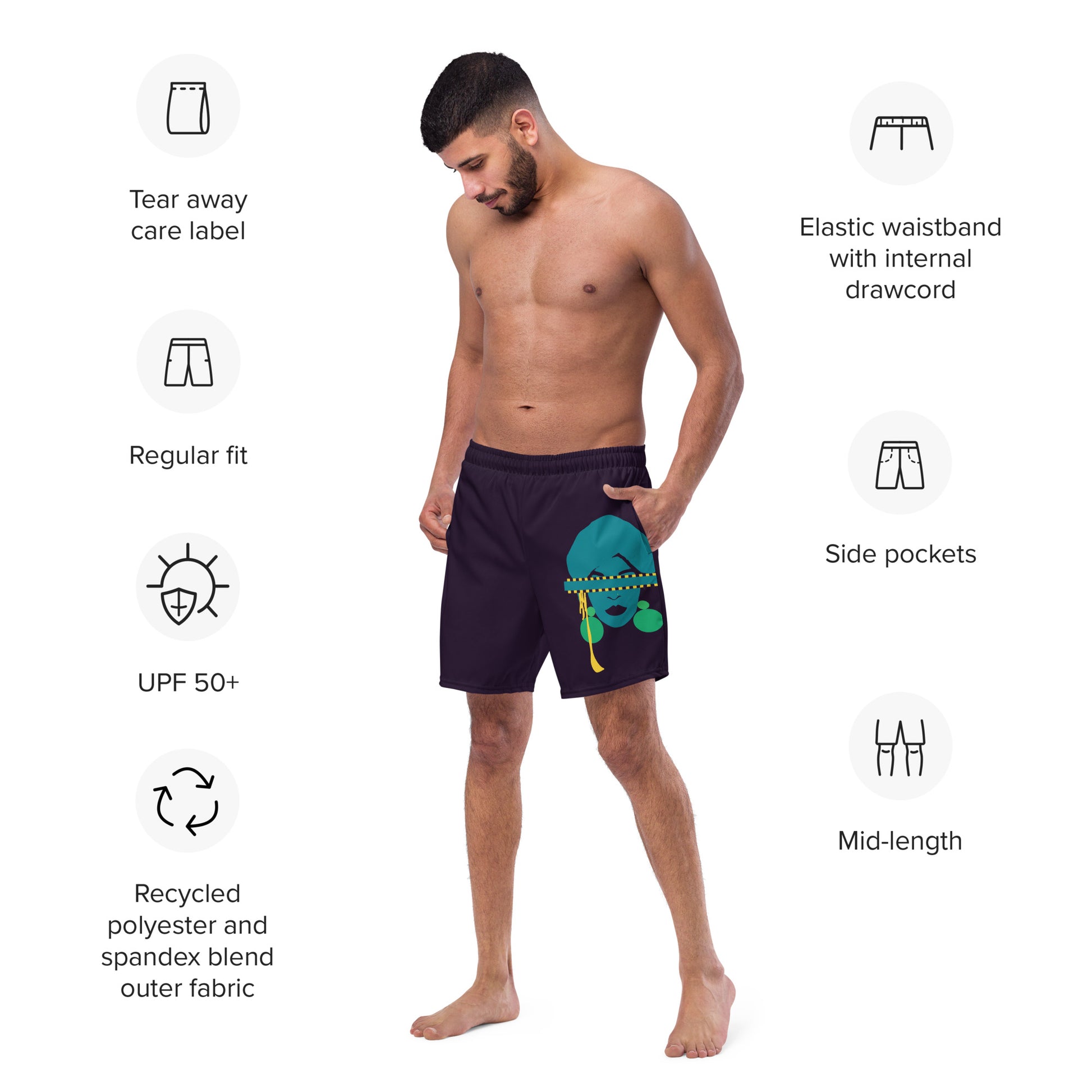 TRUTH SEEKER Men's Swim Trunks (Blue) - SOULSKY