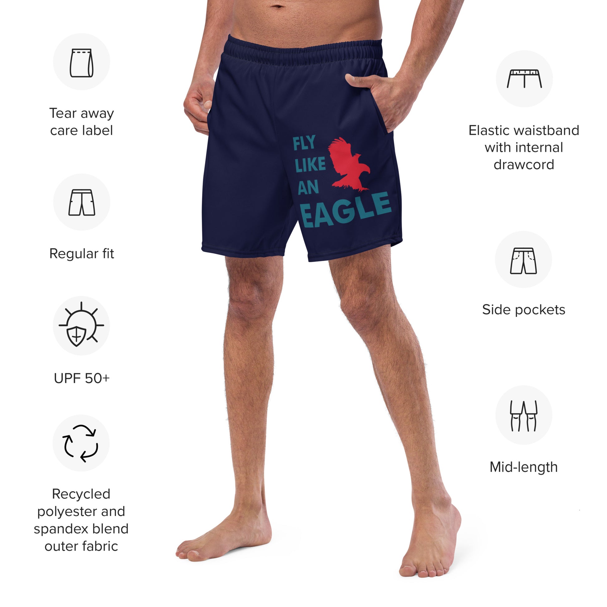 FLY LIKE AN EAGLE Men's Swim Trunks - SOULSKY