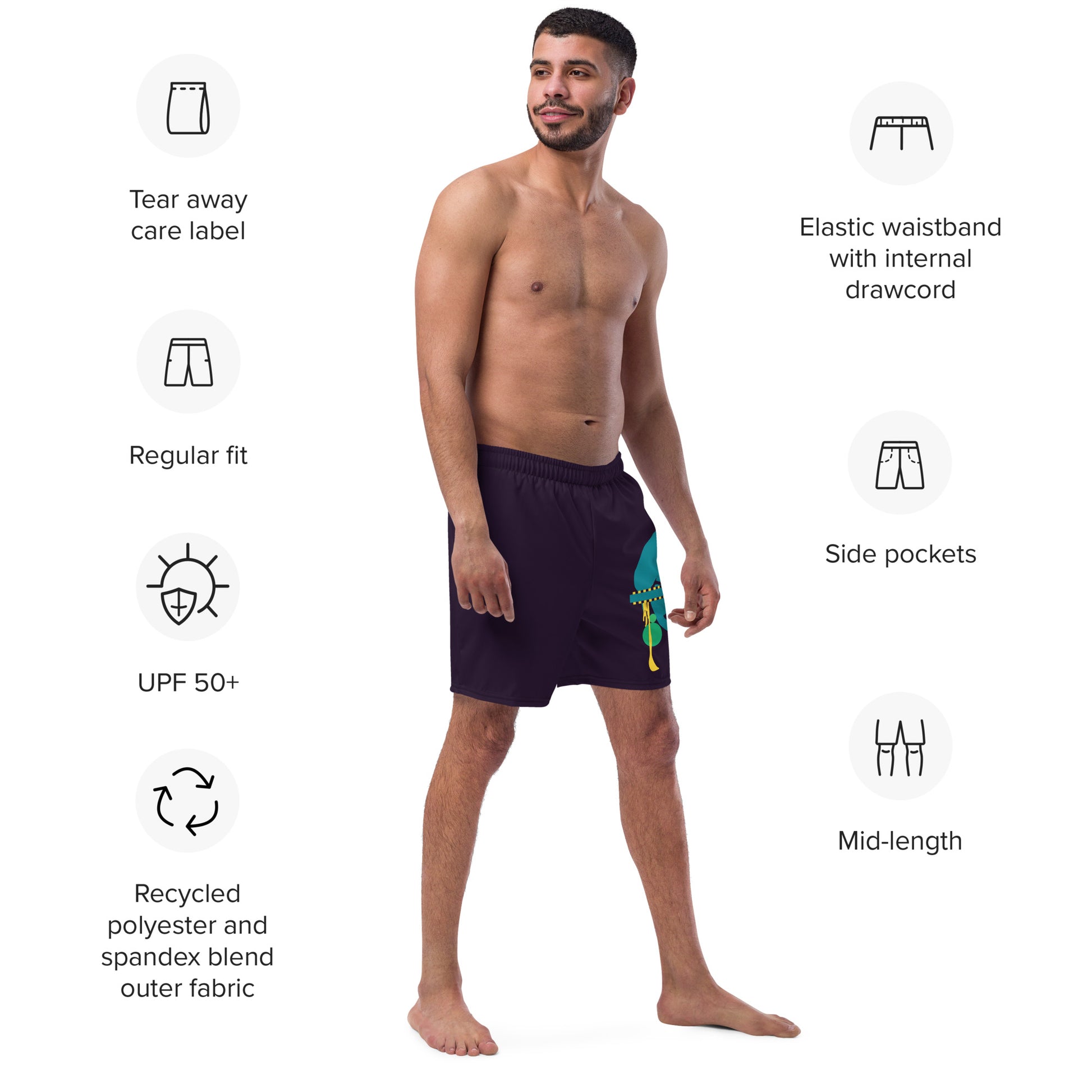 TRUTH SEEKER Men's Swim Trunks (Blue) - SOULSKY