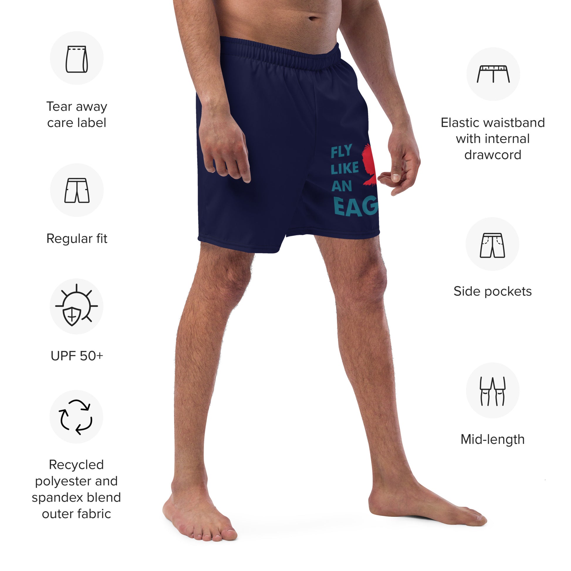 FLY LIKE AN EAGLE Men's Swim Trunks - SOULSKY