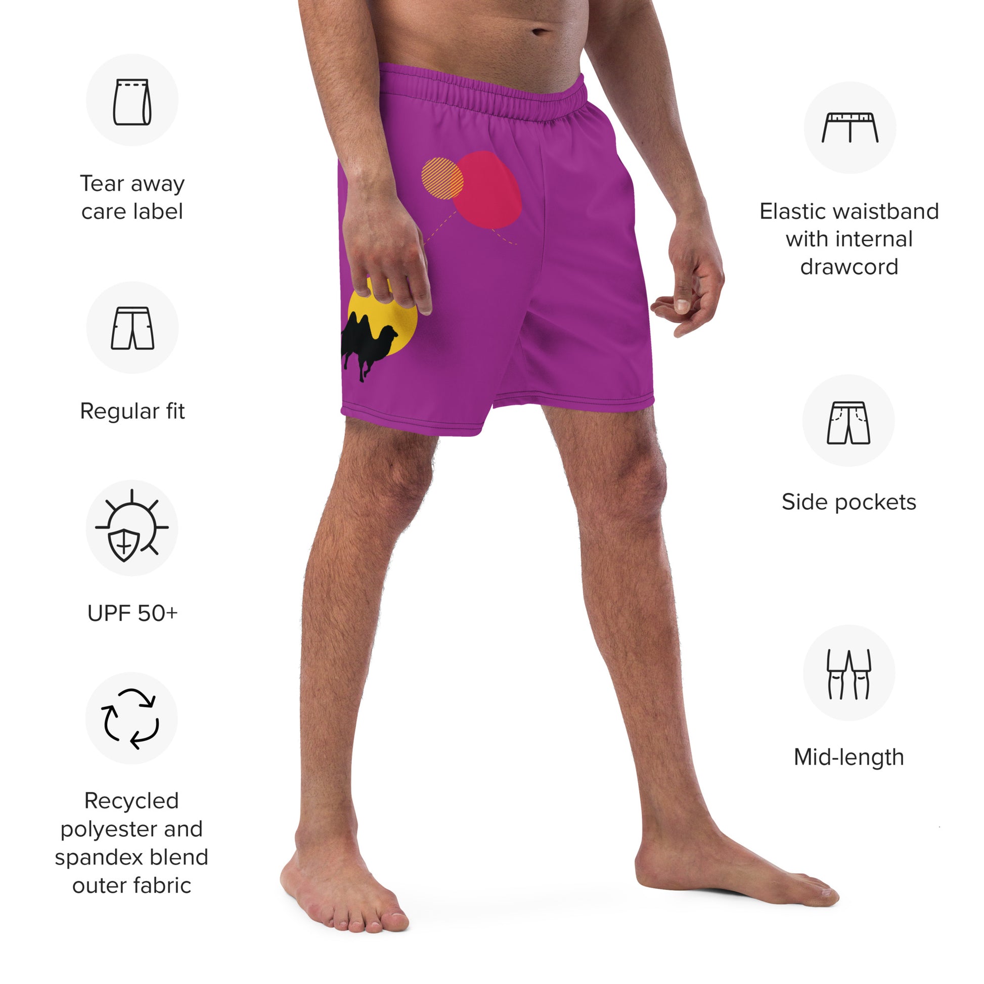 FOLLOW YOUR HEART Men's Swim Trunks - SOULSKY