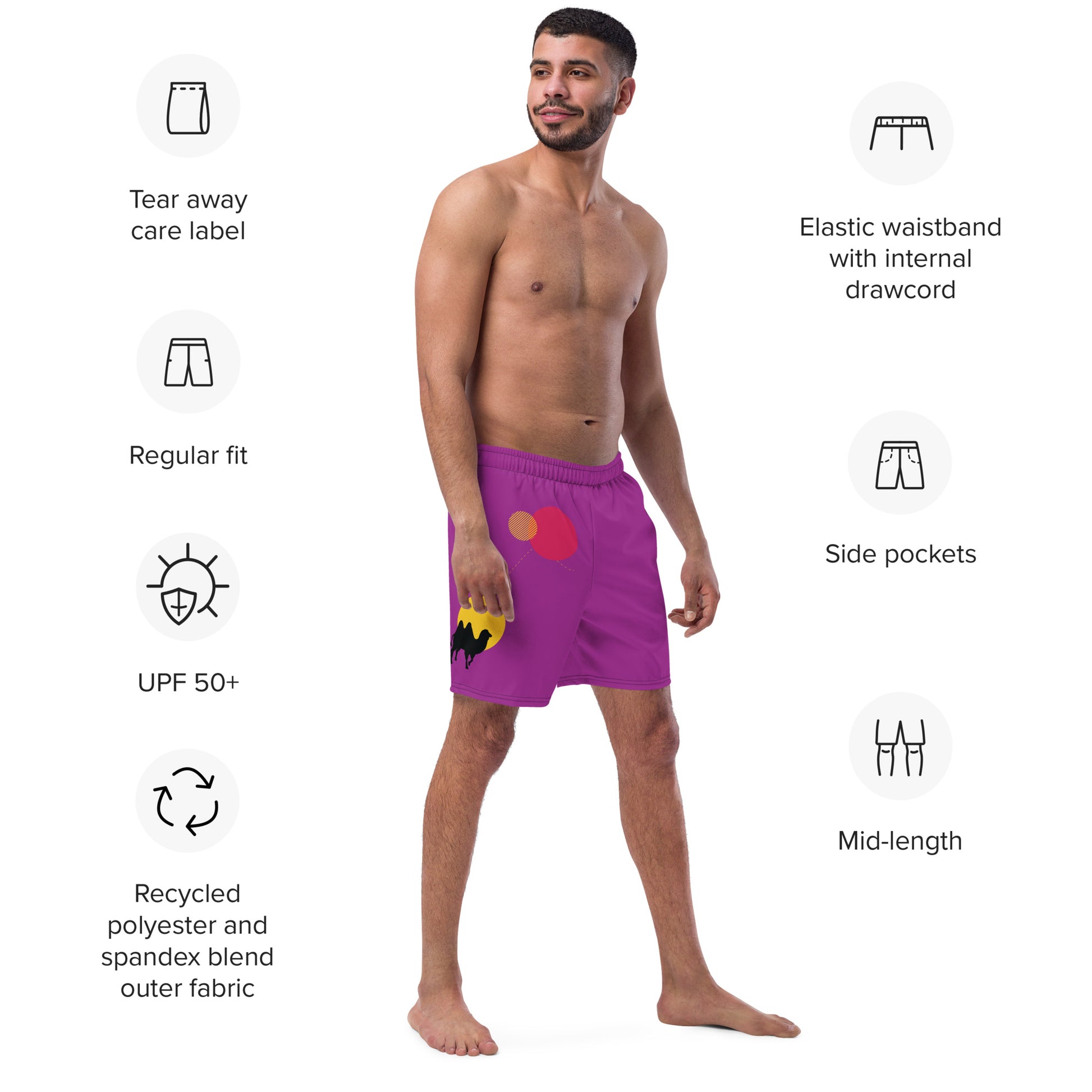 FOLLOW YOUR HEART Men's Swim Trunks - SOULSKY