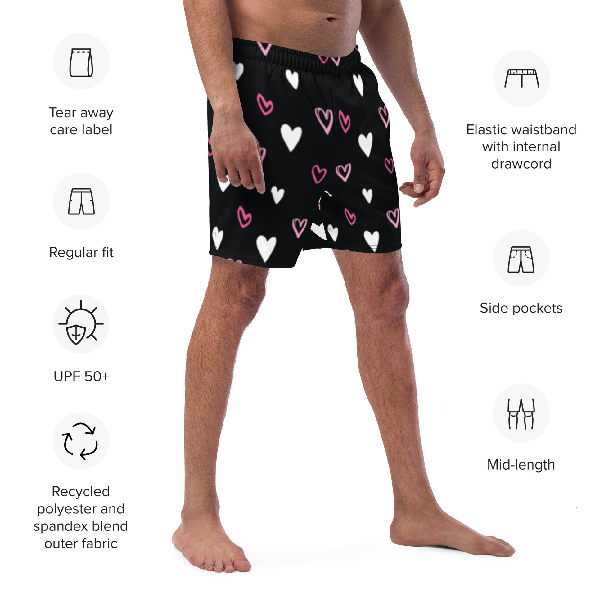 BE MY VALENTINE Men's Swim Trunks - SOULSKY