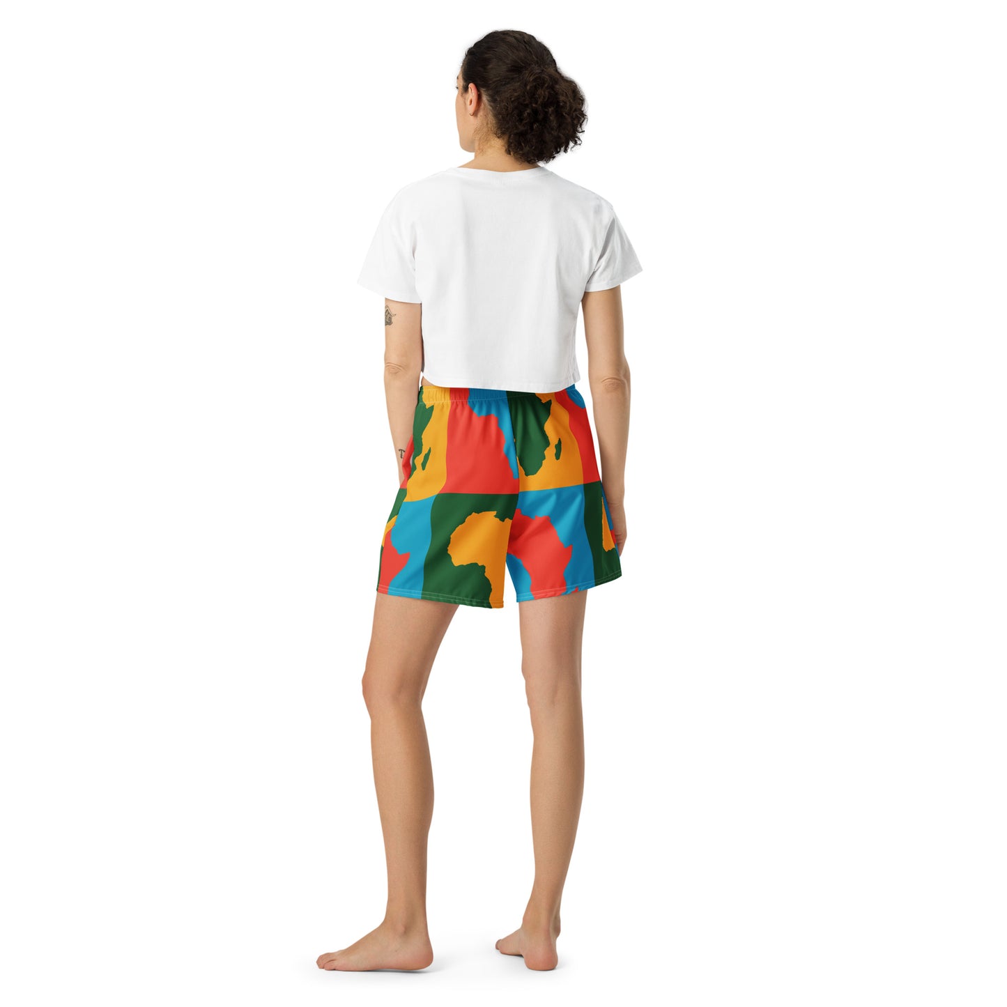 AFRICA WARHOL All-Over Print Unisex Athletic Long Shorts (Bright)