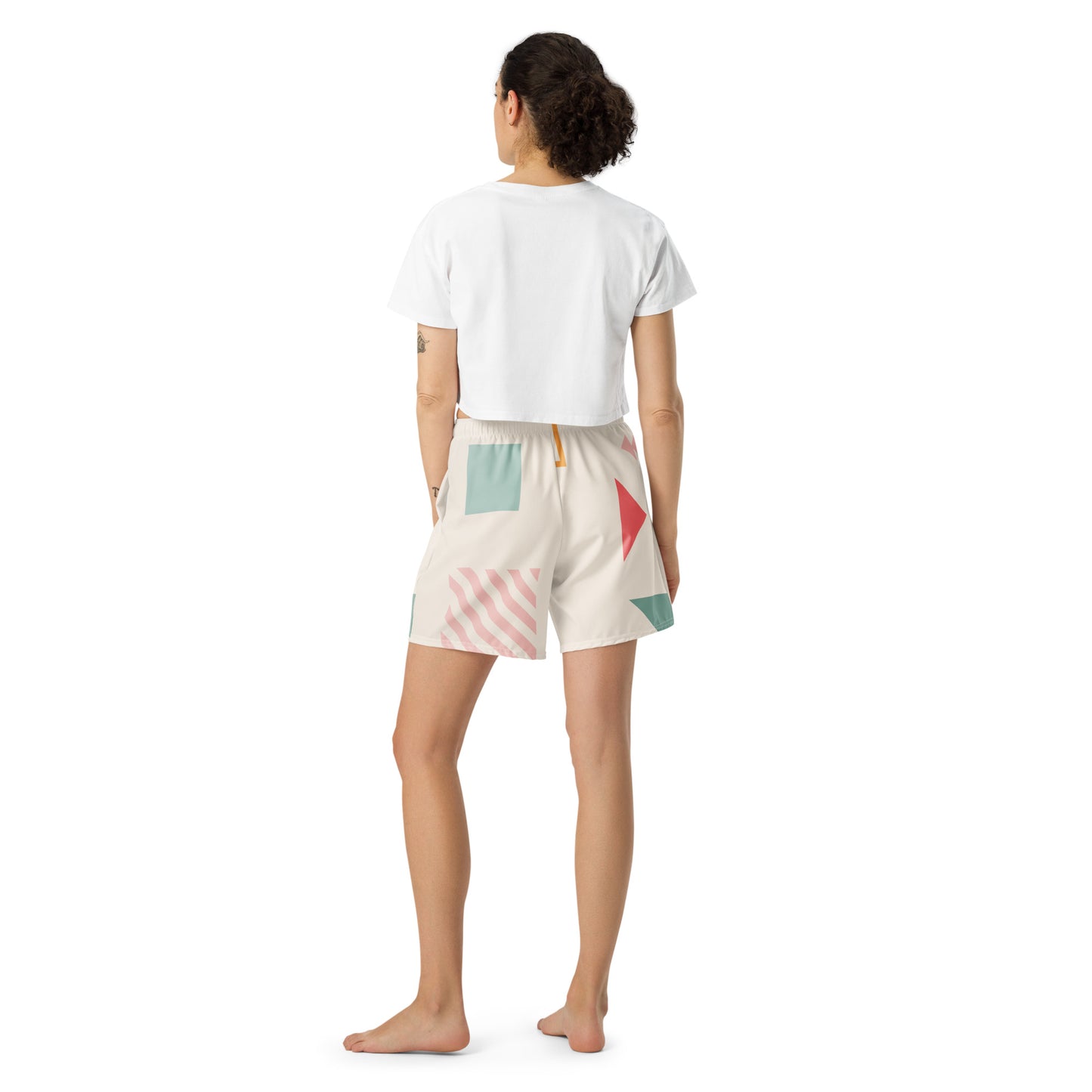 UNIQUE All-Over Print Unisex Athletic Long Shorts (Cream)