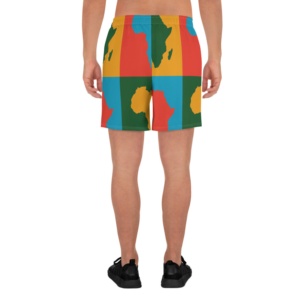 AFRICA WARHOL All-Over Print Unisex Athletic Long Shorts (Bright)