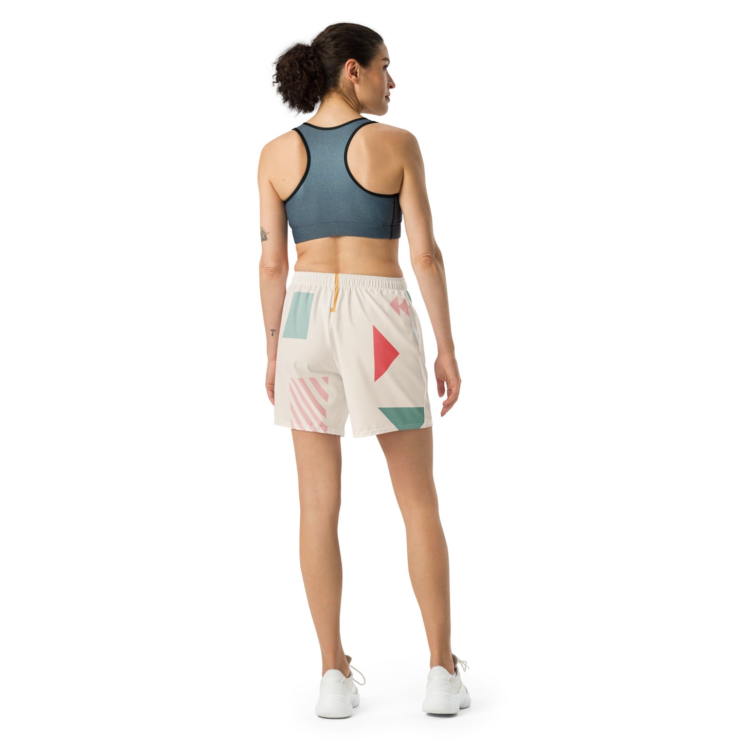 UNIQUE All-Over Print Unisex Athletic Long Shorts (Cream)