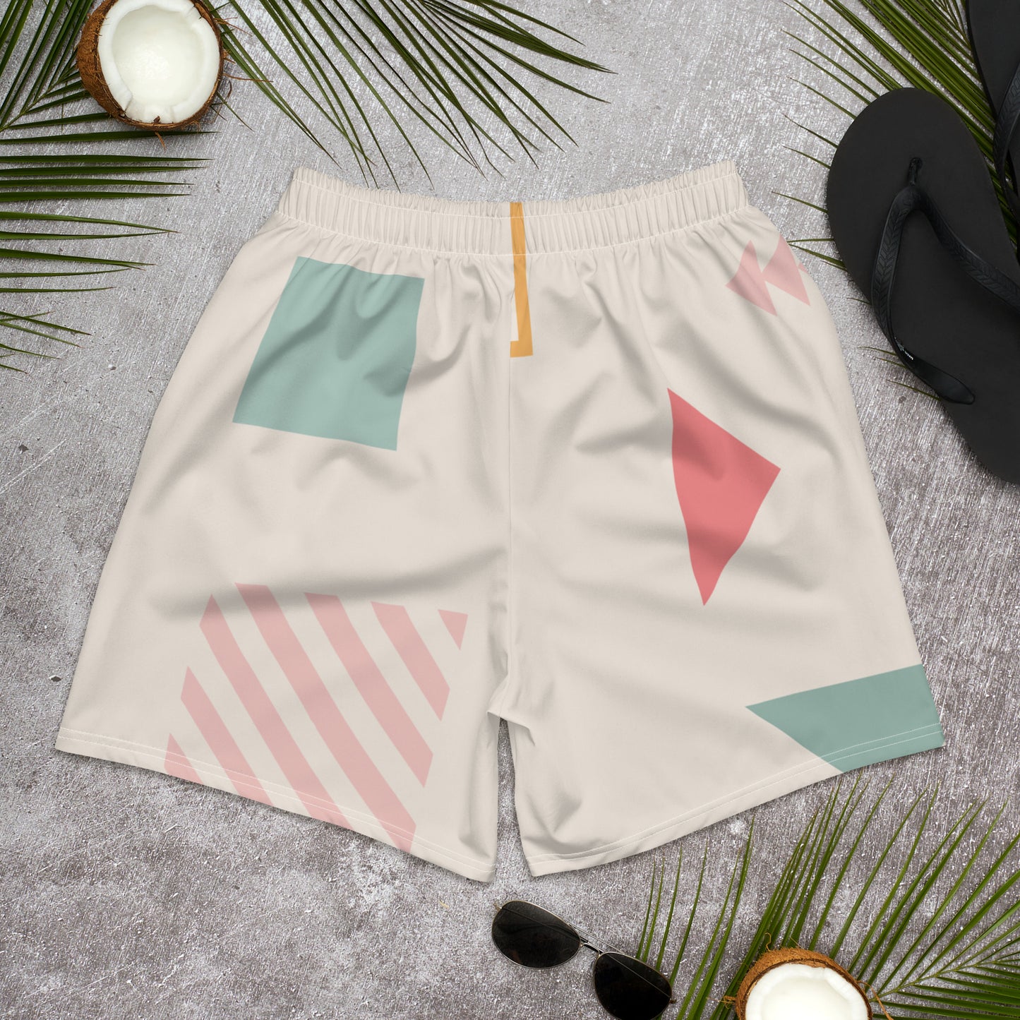 UNIQUE All-Over Print Unisex Athletic Long Shorts (Cream)