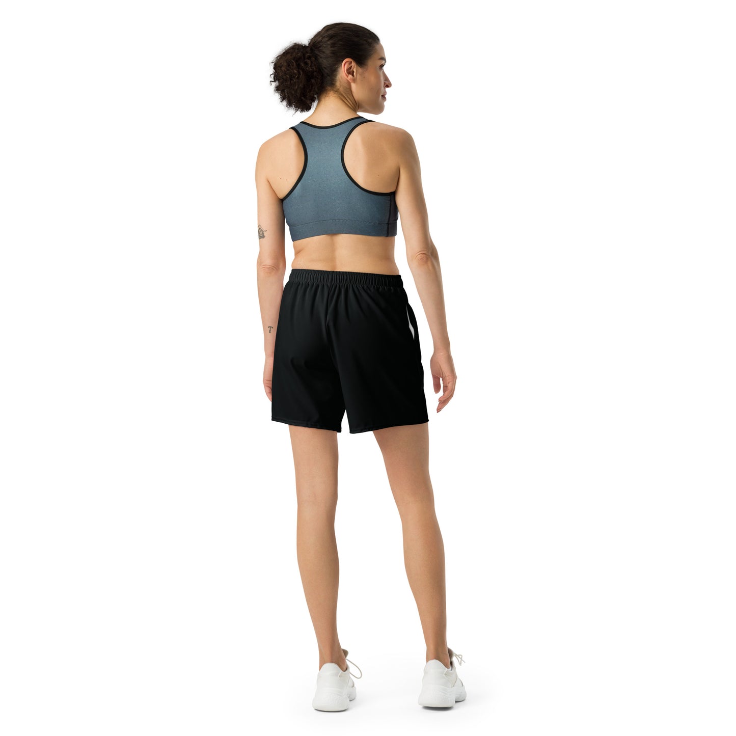 ELEVATE All-Over Print Unisex Athletic Long Shorts (Black)