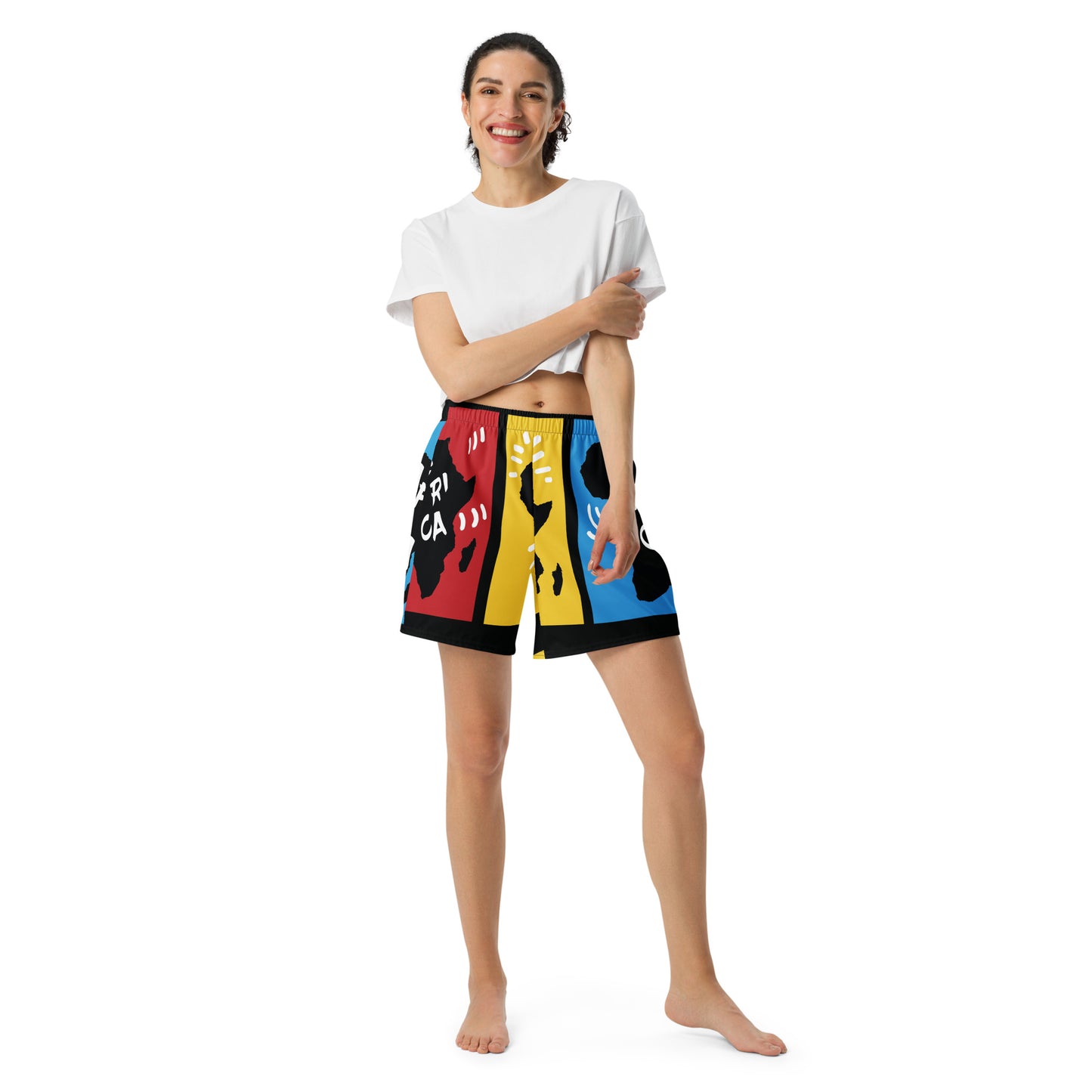 AFRICA PRIMARY All-Over Print Unisex Athletic Long Shorts