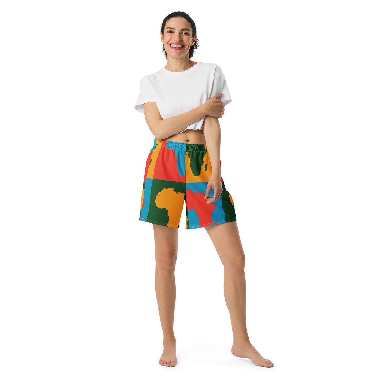 AFRICA WARHOL All-Over Print Unisex Athletic Long Shorts (Bright)