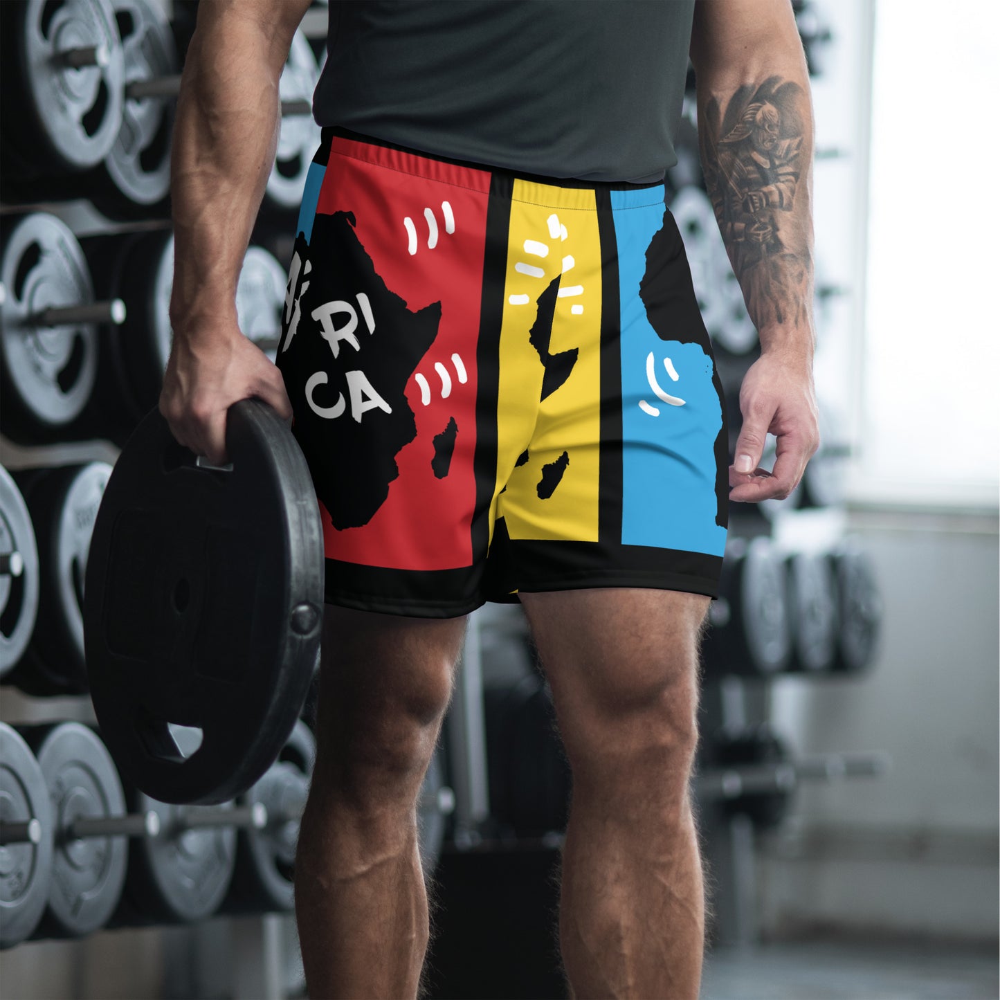 AFRICA PRIMARY All-Over Print Unisex Athletic Long Shorts