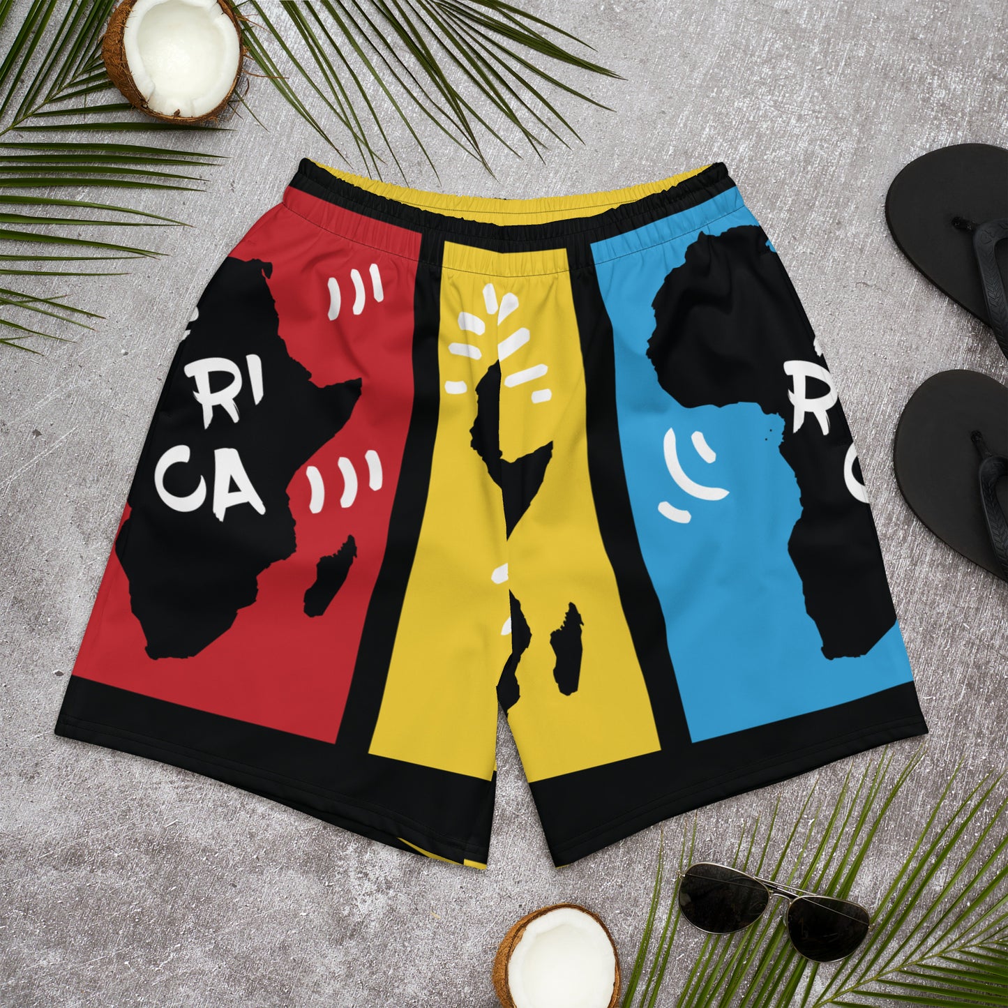 AFRICA PRIMARY All-Over Print Unisex Athletic Long Shorts