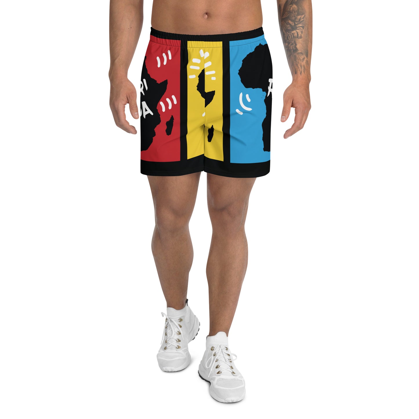 AFRICA PRIMARY All-Over Print Unisex Athletic Long Shorts