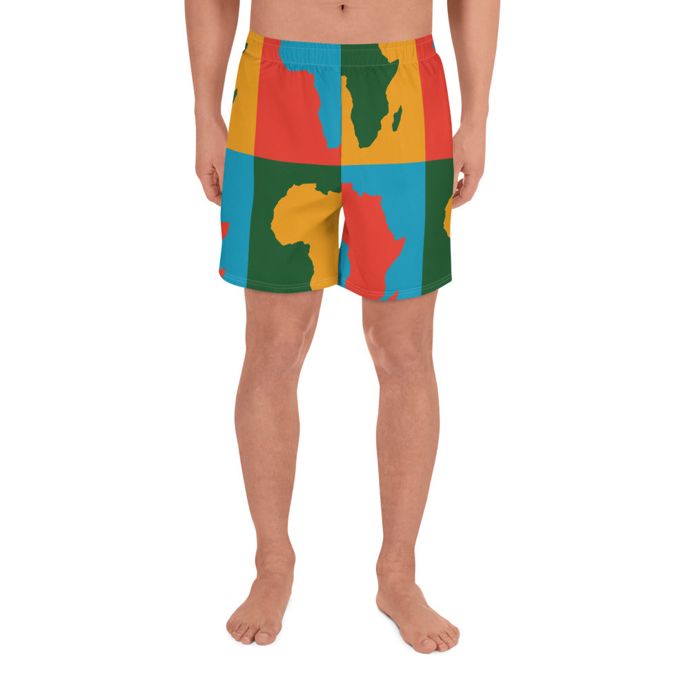 AFRICA WARHOL All-Over Print Unisex Athletic Long Shorts (Bright)