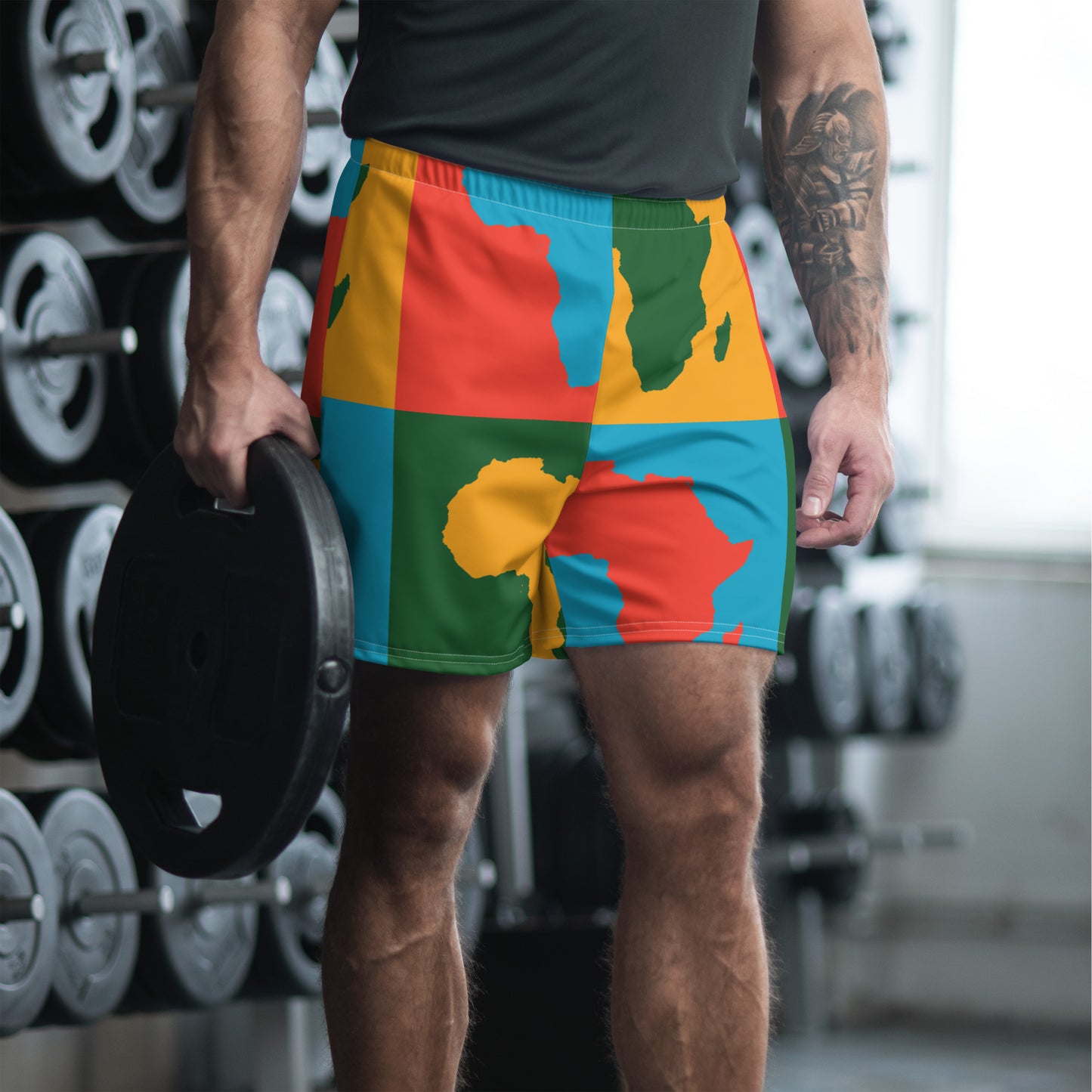 AFRICA WARHOL All-Over Print Unisex Athletic Long Shorts (Bright)