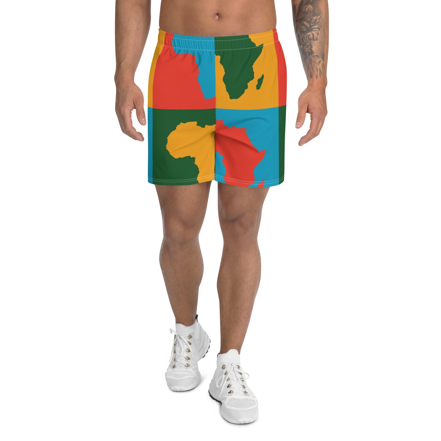 AFRICA WARHOL All-Over Print Unisex Athletic Long Shorts (Bright)