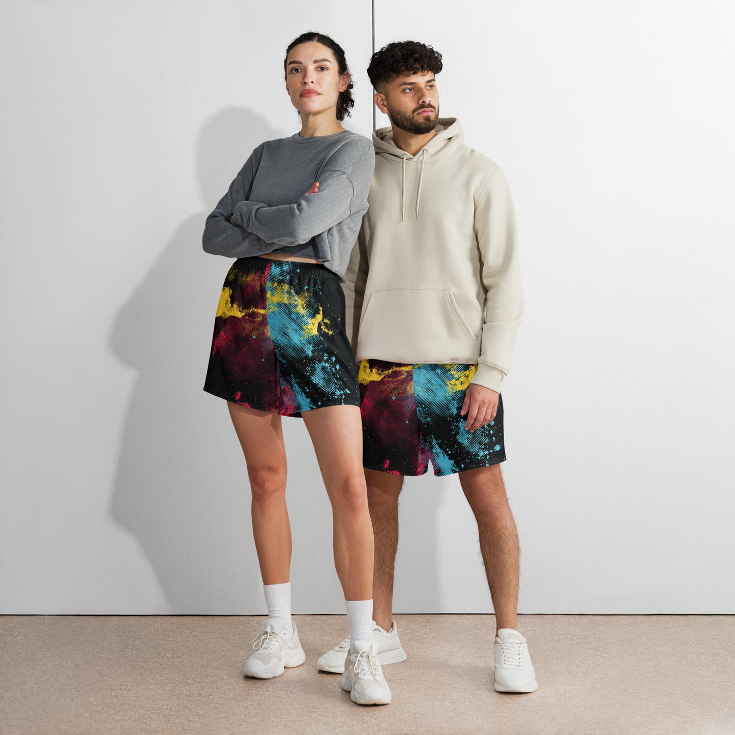 STARBURST All-Over Print Unisex Athletic Long Shorts (Midnight)