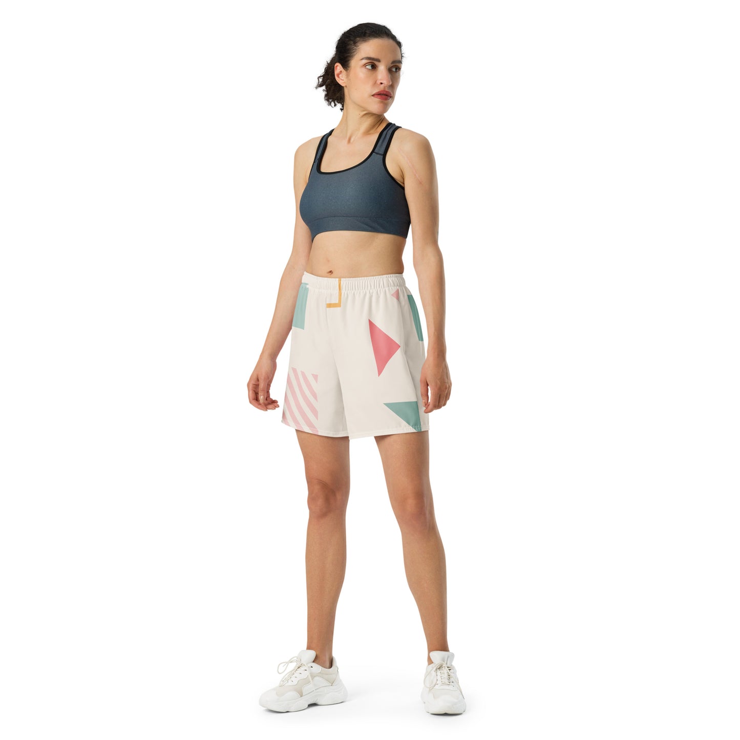 UNIQUE All-Over Print Unisex Athletic Long Shorts (Cream)