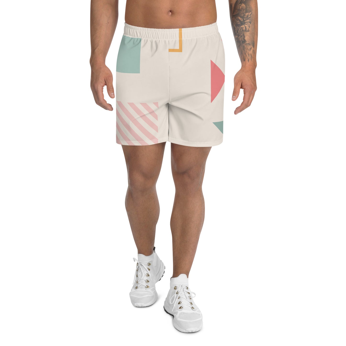 UNIQUE All-Over Print Unisex Athletic Long Shorts (Cream)