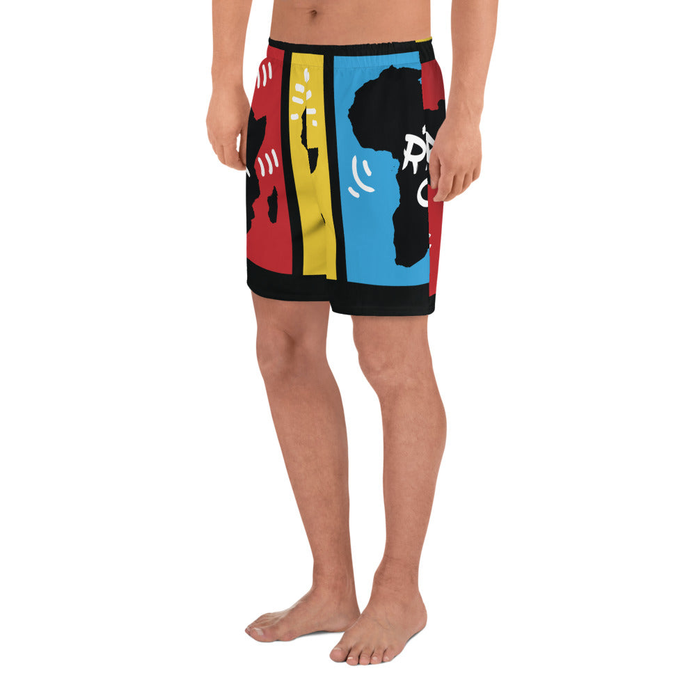 AFRICA PRIMARY All-Over Print Unisex Athletic Long Shorts