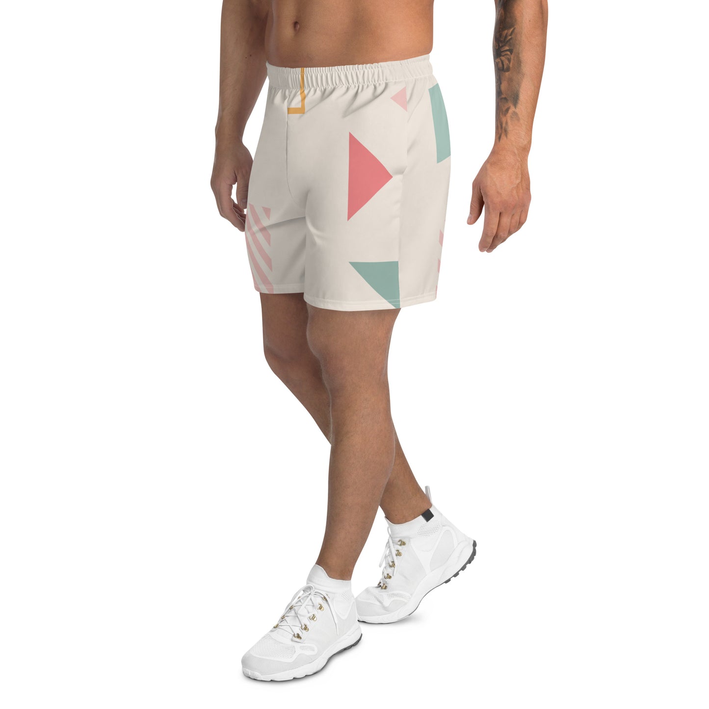 UNIQUE All-Over Print Unisex Athletic Long Shorts (Cream)