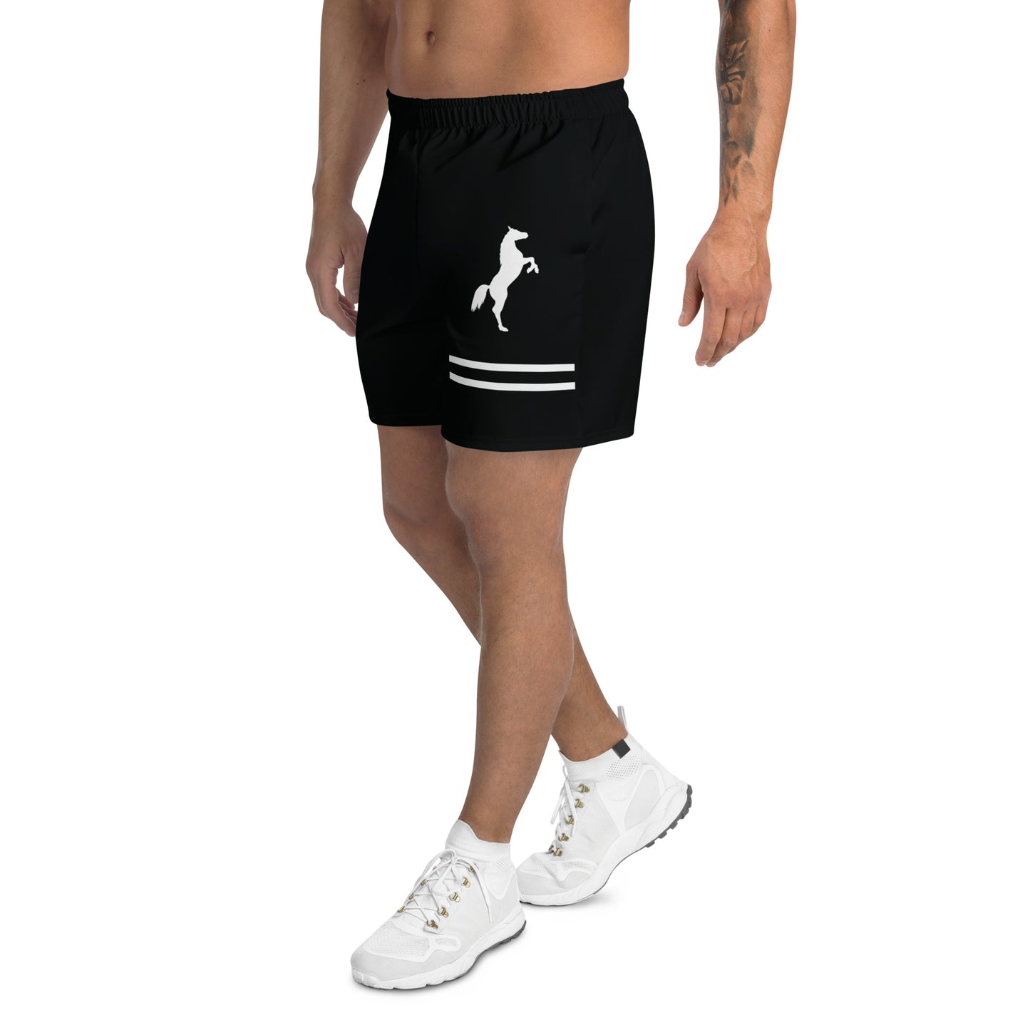 ELEVATE All-Over Print Unisex Athletic Long Shorts (Black)