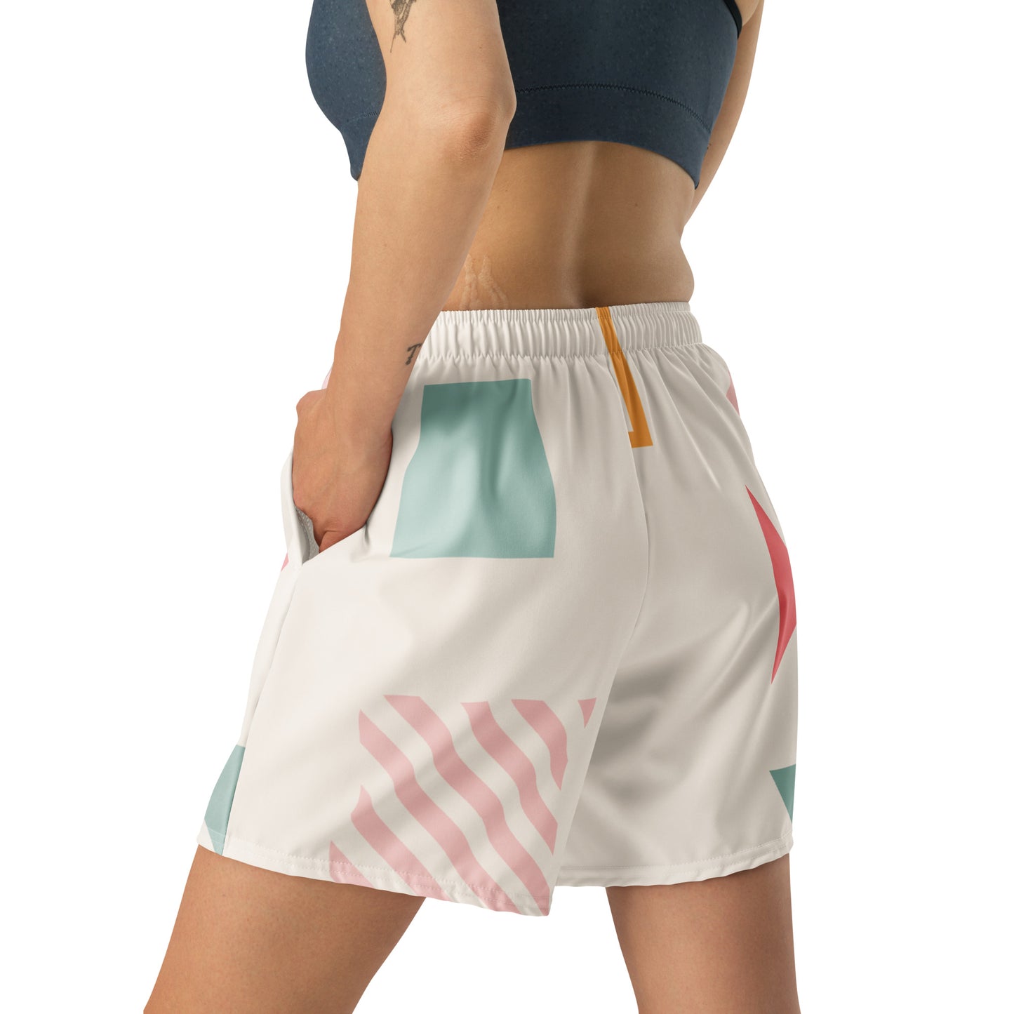 UNIQUE All-Over Print Unisex Athletic Long Shorts (Cream)
