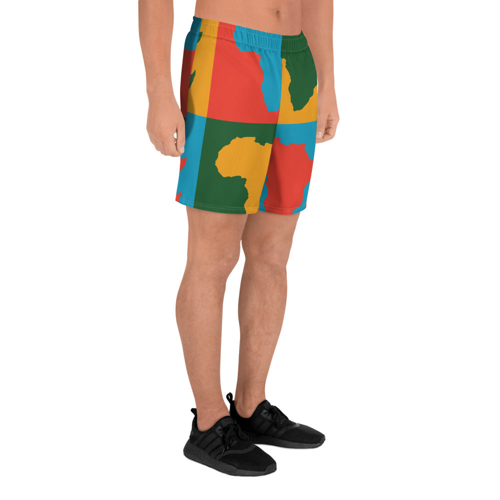 AFRICA WARHOL All-Over Print Unisex Athletic Long Shorts (Bright)