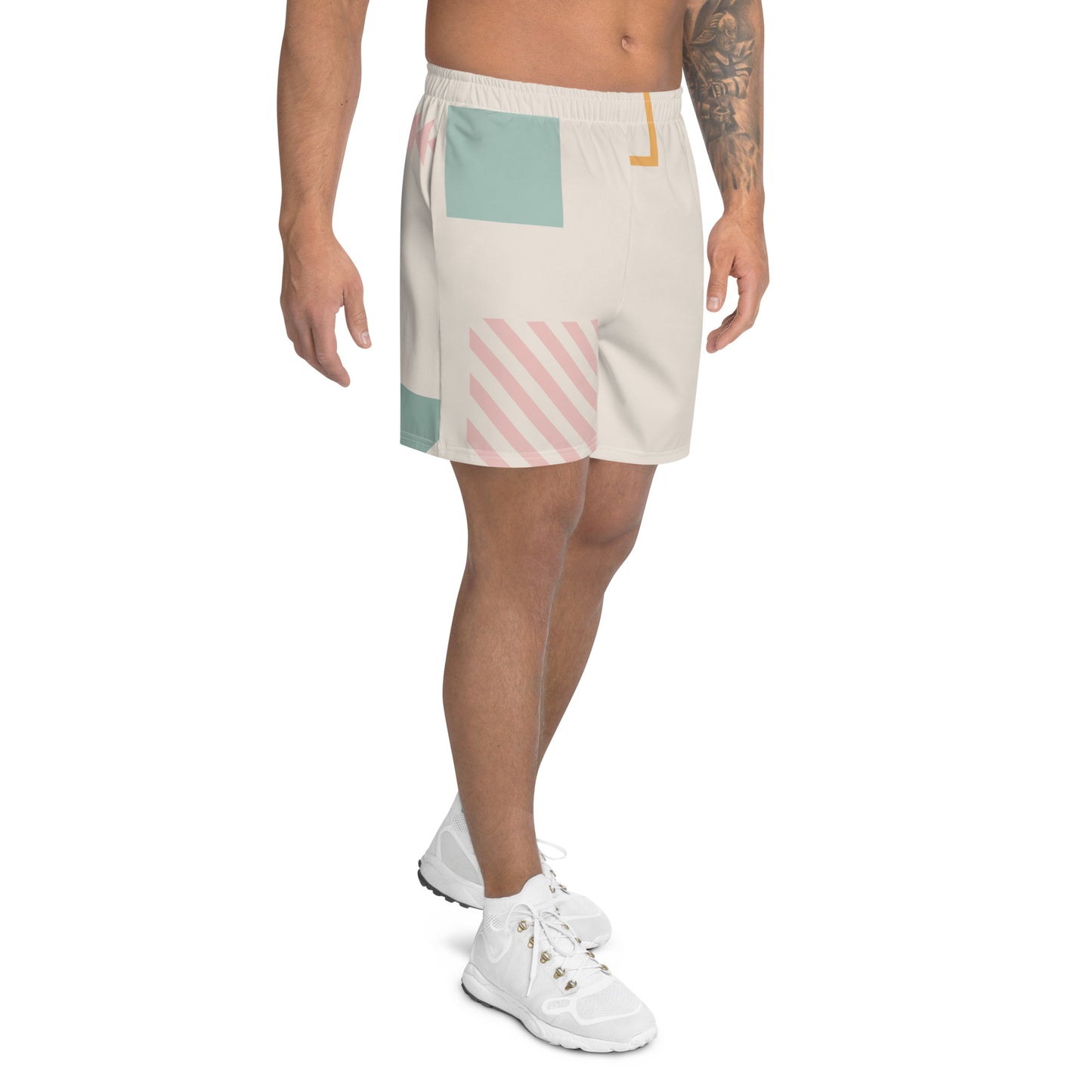 UNIQUE All-Over Print Unisex Athletic Long Shorts (Cream)