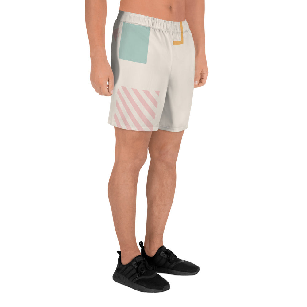 UNIQUE All-Over Print Unisex Athletic Long Shorts (Cream)