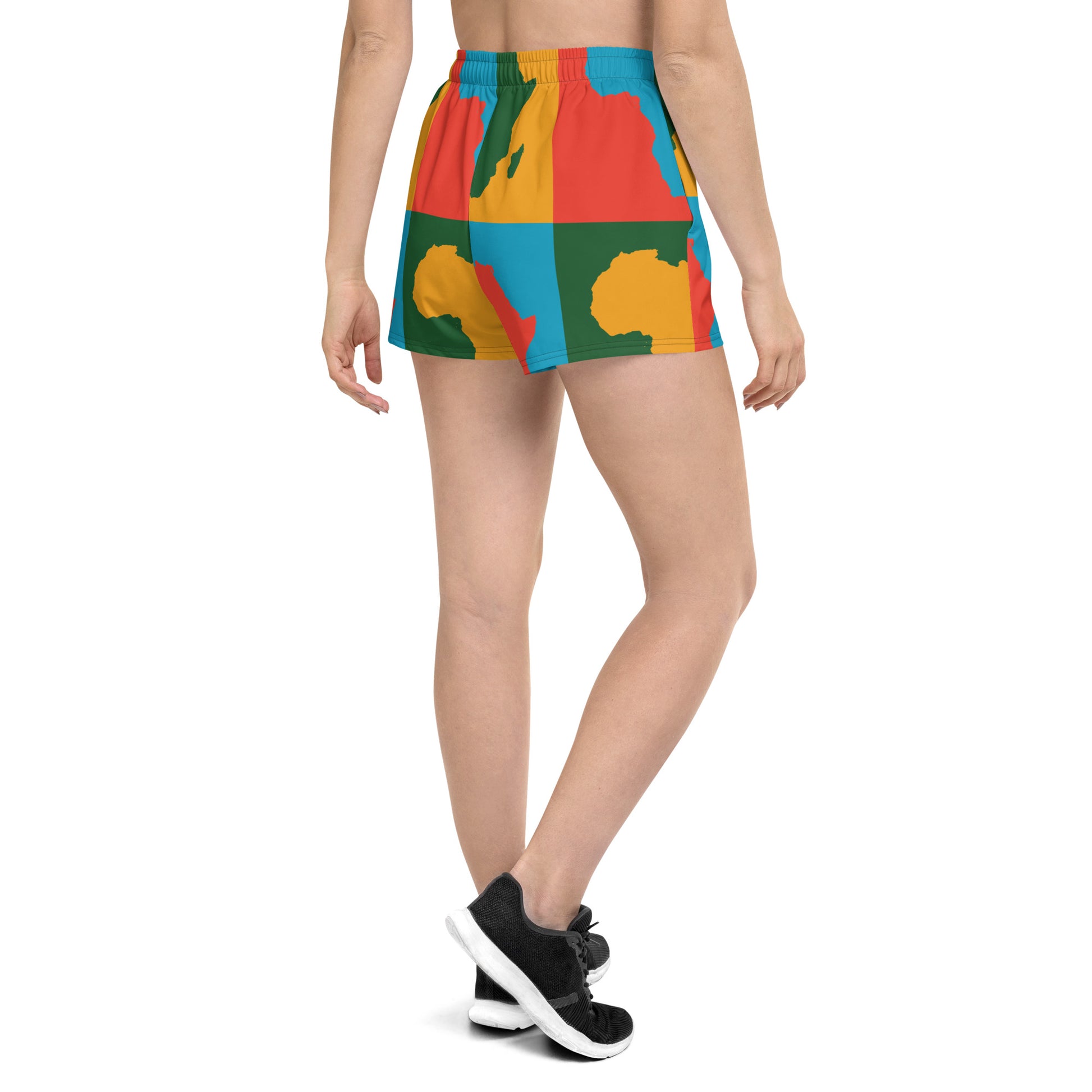 AFRICA WARHOL All-Over Print Unisex Athletic Shorts (Bright) - SOULSKY