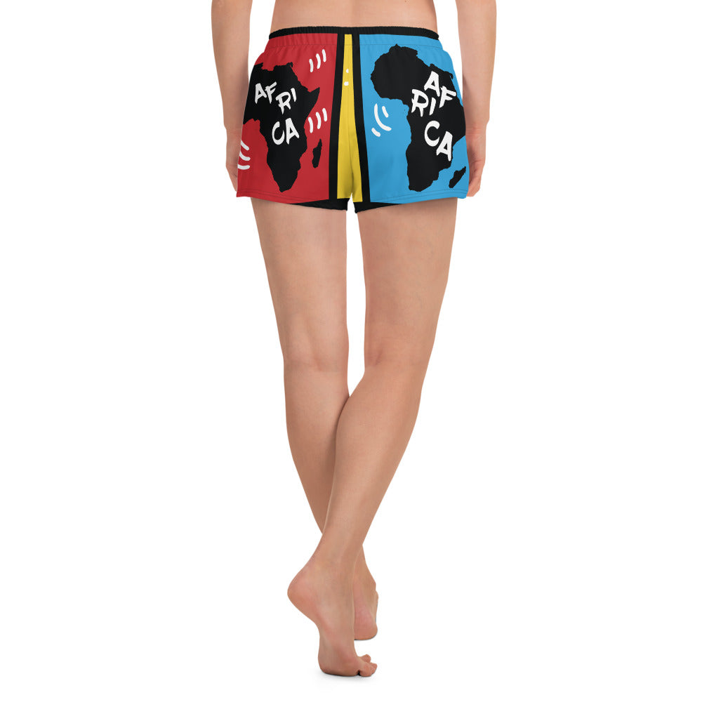 AFRICA PRIMARY All-Over Print Unisex Athletic Shorts - SOULSKY