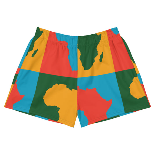 AFRICA WARHOL All-Over Print Unisex Athletic Shorts (Bright) - SOULSKY