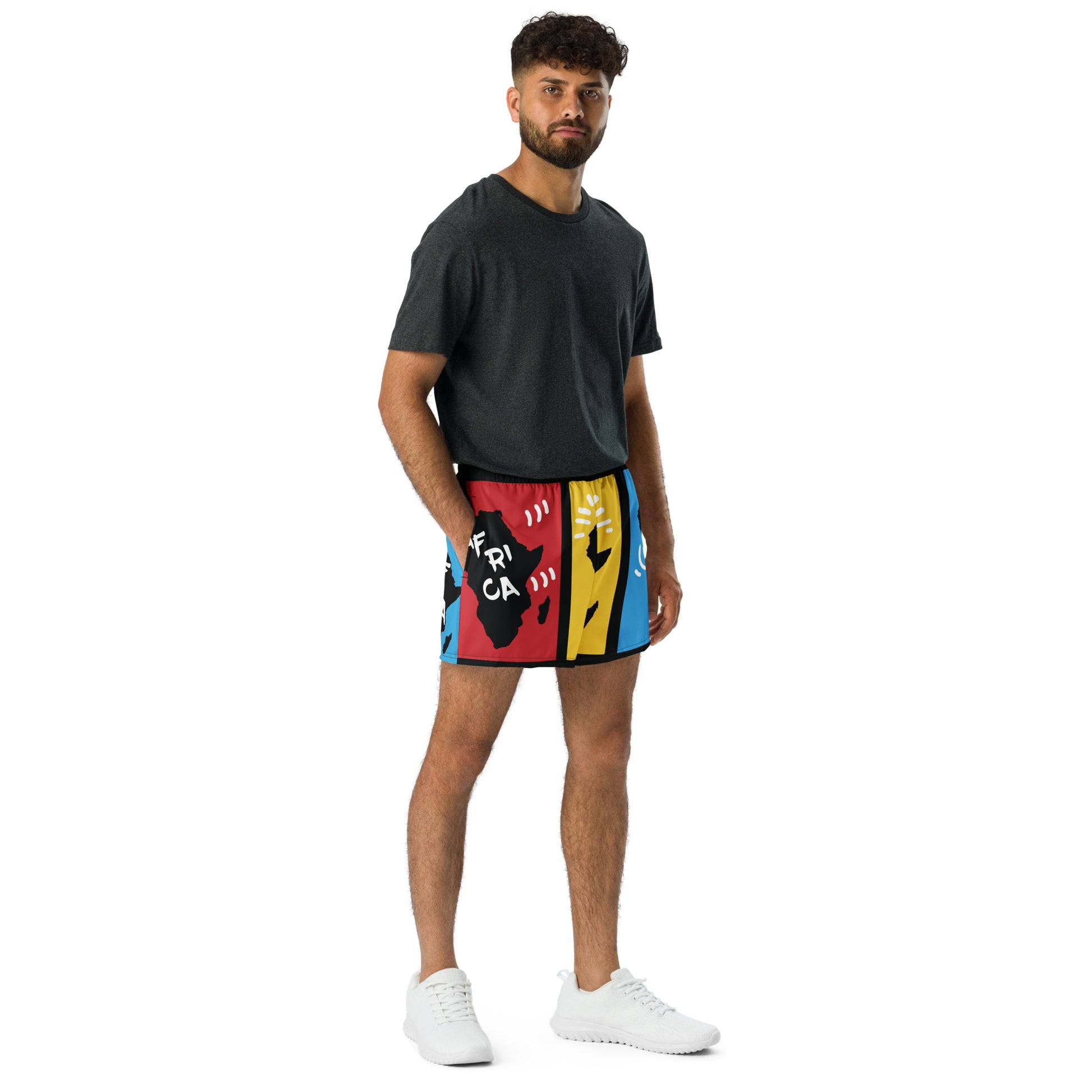 AFRICA PRIMARY All-Over Print Unisex Athletic Shorts - SOULSKY