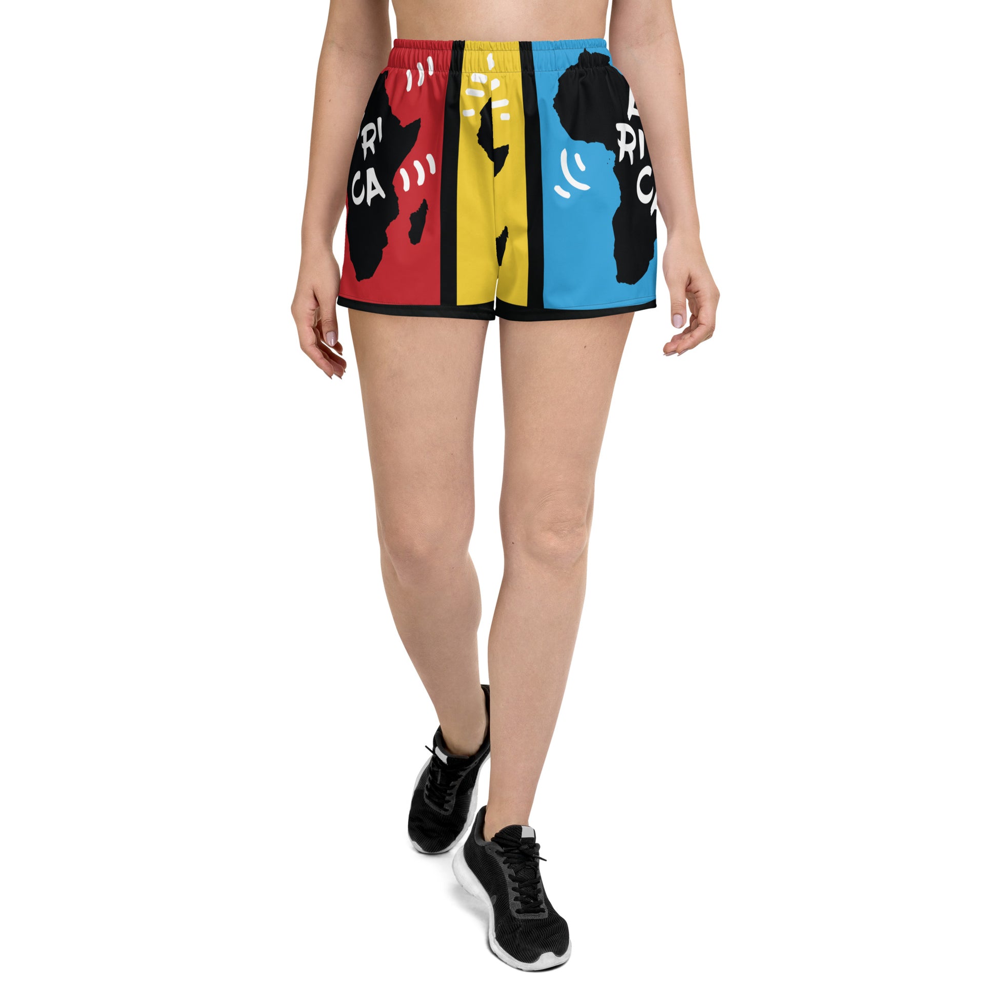 AFRICA PRIMARY All-Over Print Unisex Athletic Shorts - SOULSKY