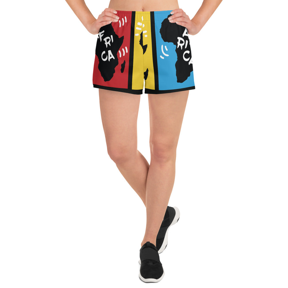 AFRICA PRIMARY All-Over Print Unisex Athletic Shorts - SOULSKY