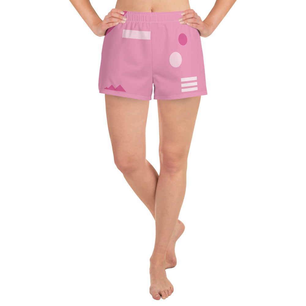 TIMELESS All-Over Print Unisex Athletic Shorts (Pink) - SOULSKY