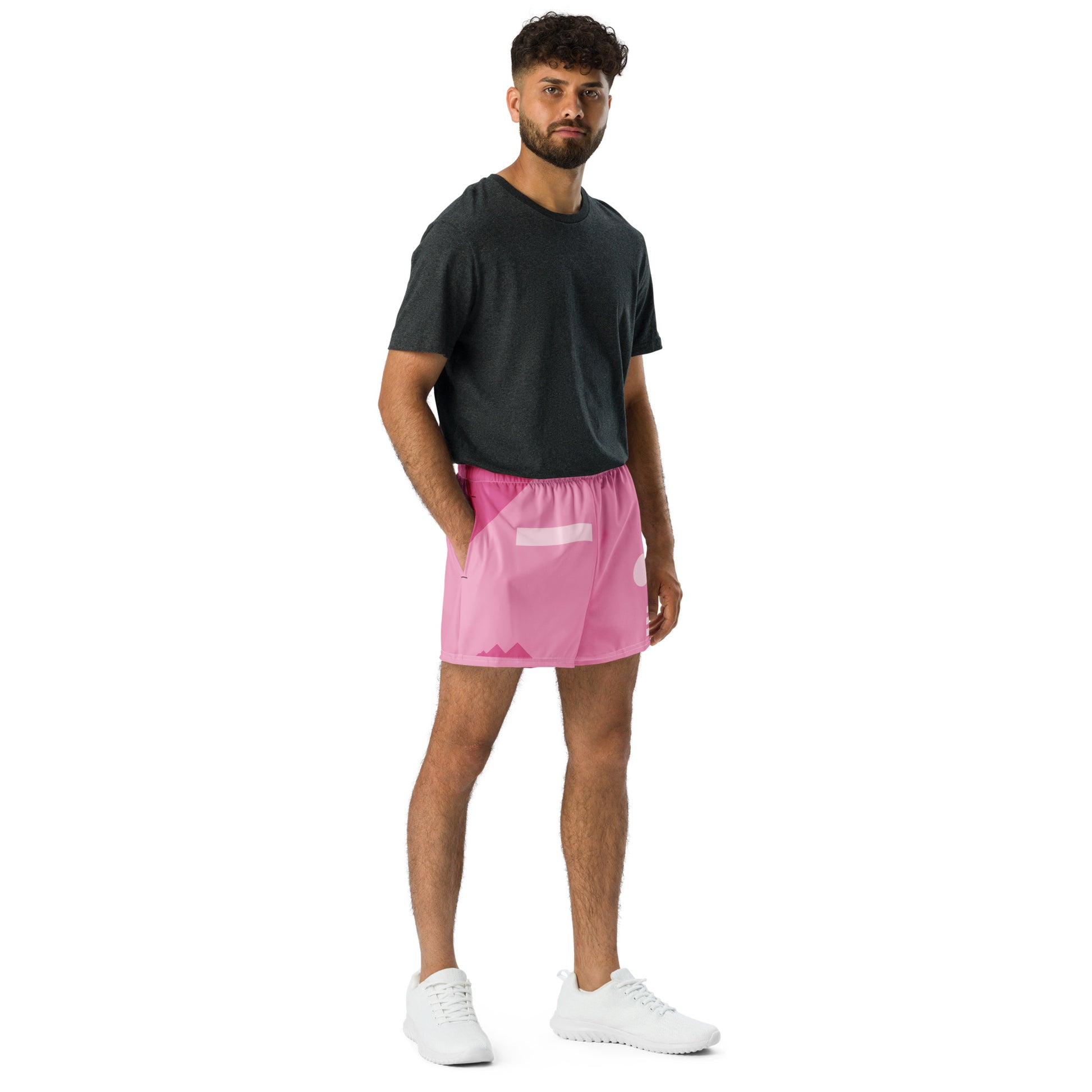 TIMELESS All-Over Print Unisex Athletic Shorts (Pink) - SOULSKY